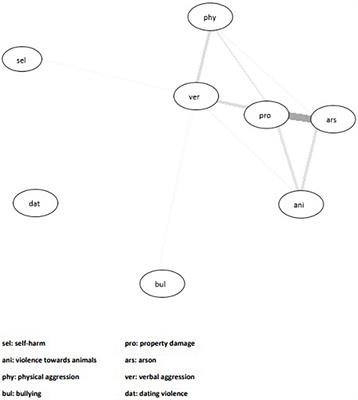 The inter-connections between self-harm and aggressive behaviours: A general network analysis study of dual harm